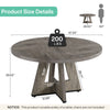 Farmhouse Dining Table for 4, 120 cm Round Dinner Table for Kitchen Living Room