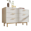 Modern Storage Cabinet Sideboard Buffet Cabinet with 6 Drawers Accent Cabinet