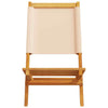 Folding Garden Chairs 8 pcs Beige Fabric and Solid Wood H9N8