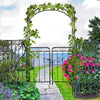 Metal Arch Trellis Arbour for Climbing Plants with Gate - 7ft