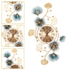 Large Wall Clock Silent Elegant Decorative Floral Gold Flower Leaf Clock 83cm