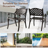 2 Pcs Cast Aluminum Patio Dining Chairs Set Heavy Duty Metal Bistro Chairs