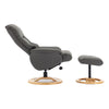 The Mandalay Swivel Recliner Chair & Footstool in Cinder Genuine Leather