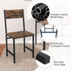 Kitchen Set of 2 Dining Chairs Armless Dinner Chairs w/Slanted Back-Coffee