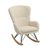 Sherpa Fleece Wing Back Armchair Rocking Sofa Lounge Chair Recliner Rocker Chair