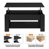 Lift Top Coffee Table, Lifting Tabletop Center Table with Hidden Storage, Black