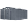 12 x 10ft Metal Garden Shed Pent Roof With Free Foundation Base Storage House UK