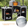 Folding Aluminium Camping Table Kitchen Unit Storage Outdoor Cooking Station UK