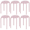 Set of 6 Metal Stacking Stools Round Nesting Bar Stool with X-shape Connection