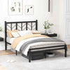 Double Size Heavy-Duty Metal Frame Modern Bed Frame w/Under-bed Storage