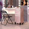 Makeup Trolley Case 4 in 1 Vanity Cosmetology Case Cosmetic Train Case on Wheels