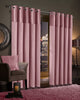 Gran Reno BLUSH PINK Crushed Velvet Curtains PAIR Eyelet Ring Top Fully Lined