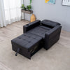 Linen/Faux Leather Sofa Bed Corner - Sofa Bed with Storage & Reversible Chaise