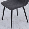 Set of 4 Grey Velvet Dining Chairs Modern Kitchen Chair Padded Seat Metal Legs
