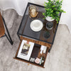 Tempered Glass Bedside End Table Nightstand Cabinet With Drawer Shelf Bedroom