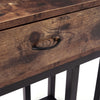 C-Shaped Sofa Side Table Vintage Coffee Snack Table Laptop Stand Drawer Bed End