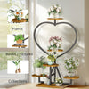 Strong Metal Plant Rack Floor Heart Shape Garden Flower Stand with 5 Pot Holders