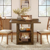Square Dining Table for 4, 31.5-Inch Farmhouse Kitchen Table with Storage Shelf