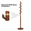 Wooden Coat Rack Freestanding Tree Stand Heavy Duty Coat Hanger Stand w/8 Hooks