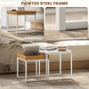 Side End Tables Set of 2 Boxy Nesting Tables Coffee Tables White/Wood-Effect