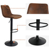 FATIVO Pair Bar Stool Vintage Rustic Kitchen Pub Barstool High Back Sunken Seat