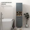 Tall Bathroom Storage Cabinet with Open Shelves and Drawer