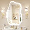 Modern Irregular LED Bathroom Mirror Washbasin Backlit Aesthetic Fogless Mirror