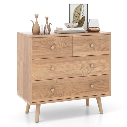 Modern 4-Drawer Dresser Wooden Storage Chest Cabinet Storage Organizer