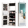 Mirror Jewelry Cabinet Lockable LED Jewelry Armoire Storage Organizer with Light