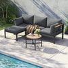 Outdoor Garden Patio Furniture with Chaise Lounge L-Shaped Corner Sectional Sofa