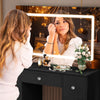 Crystal handle Dressing Table with 7Drawers Makeup Desk Vanity Table LED Mirrow