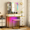 RGB Vanity Table Set w/ Wireless Charging Station-White