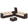 Rattan Sectional Sofa Set 8 PCS Wicker Patio Furniture Set-Brown