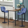 2 Pcs Faux Leather PU Bar Stools Diamond Seat Kitchen Modern Salon Pub Chairs