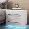 High Gloss Bedside Table RGB LED Bedside Cabinet 2/3 Drawers Nightstand