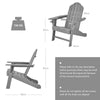 Adirondack Chair with Cup Holder Outdoor Patio Weather Resistant Lounge Chair