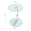 Sofa Bed Side End Table Small Coffee Tea Tables Lamp Stand Chrome Legs Glass Top