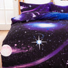 3D Galaxy Duvet Cover with Pillow Cases Universe Bedding Set Single Double King