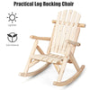 Outdoor Rocker Chair Home Garden Solid Wood Rocking Chair Patio Armchair Natural
