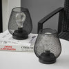 Set of 2 Metal Line Cage Table Lamps Battery Powered Cordless LED Blub Lights UK