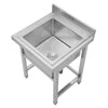 Stainless Steel Utility Sink 1/2 Deep Bowl Wash Catering Commercial Kitchen Sink