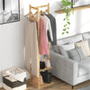 Solid Wooden Coat Rack Storage Shelf Hall Tree Hat Hanger Entryway Bedroom Stand