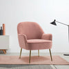 Velvet Accent Chair Wing Back Tub Armchair Occasional Lounge Sofa Metal Legs UK
