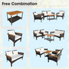 4 Pcs Outdoor Patio Furniture Set PE Rattan Patio Conversation Set
