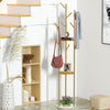 Metal Hall Tree Clothes Stand Coat Rack Hat Handbag Hanger with 3 Shelves