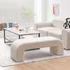 Teddy Velvet Upholstered Accent Large Boucle Bench Bed End Window Seat Ottoman