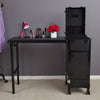 Pro Rolling Manicure Nail Table W/ Station Vanity Make Up Studio Trolley Mirror