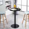 Modern Wood Grain Bar Table with Square/Round Tabletop and Metal Base Home Pub