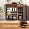 Kitchen Island Storage Trolley Rolling Cart Cupboard with Wine Rack & 2 Doors