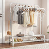 Heavy Duty Double Clothes Rail Rack Garment Hanging Display Stand Shoes Shelves